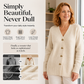 Women's V-Neck Heart Button Knit Cardigan