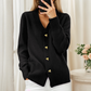Women's V-Neck Heart Button Knit Cardigan