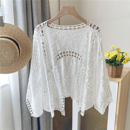 Women's Loose Hollow Lace Cardigan