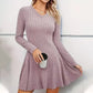 Women's Knit Long Sleeve A-Line Dress