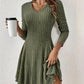 Women's Knit Long Sleeve A-Line Dress