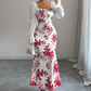 Women's Elegant Floral Print Flare Dress