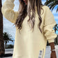 👚New Arrivals - Long Sleeve Sweatshirt Dress with Zipper Hem – Versatile Solid Color & Breezy Oversized Silhouette for Any Casual Look