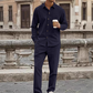 Men's Textured Long Sleeve Shirt & Pants Set