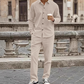 Men's Textured Long Sleeve Shirt & Pants Set