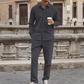 Men's Textured Long Sleeve Shirt & Pants Set