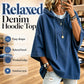 Bestseller🏆🧥 Denim Hoodie – Timeless Silhouette & All-Day Comfort for Every Occasion
