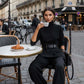 ✨ Effortless Elegance | Women's Turtleneck Top & Belted High-Waist Pants 2-Piece Set