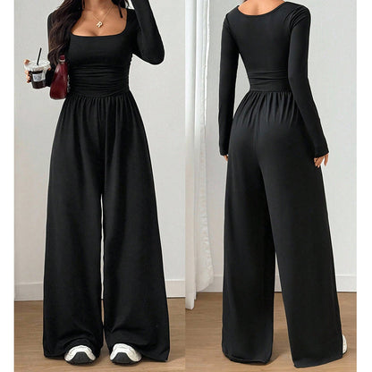 Bestseller🏆Women's Casual Square Neck Wide-Leg Jumpsuit