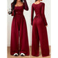 Women's Casual Square Neck Wide-Leg Jumpsuit