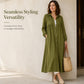 🌸👗New Arrivals - Long Sleeve Maxi Dress in Premium Linen Blend – Versatile 2-in-1 Styling as Dress or Lightweight Layering Piece