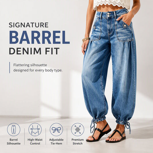 👖✨ Bestseller – High-Waist Barrel Jeans with Stretch for Women