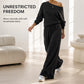 Women's Off-Shoulder Top & Wide-Leg Pants Set