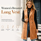 Women's Breasted Long Vest with Pockets