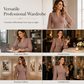 Women's Elegant V-Neck Bishop-Sleeve Bodycon Dress
