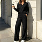 👚🌸 Bestseller – Women's Casual V-Neck Top & Wide-Leg Pants