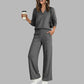 👚🌸 Bestseller – Women's Casual V-Neck Top & Wide-Leg Pants