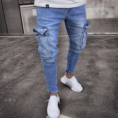 💥 Utility with an Edge | Men's Stretch Cargo Jeans with Ankle Zippers