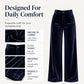 Must-Have🔥👖 High-Waist Velvet Wide-Leg Pants – Soft Drape