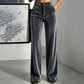 Must-Have🔥👖 High-Waist Velvet Wide-Leg Pants – Soft Drape