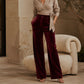 Must-Have🔥👖 High-Waist Velvet Wide-Leg Pants – Soft Drape