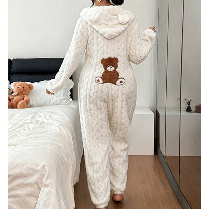 Bestseller🏆🧥 Cozy Hooded Onesie – Cable Knit Warmth