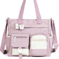 Cute Messenger Bag for Teen Girls with 2 Badges