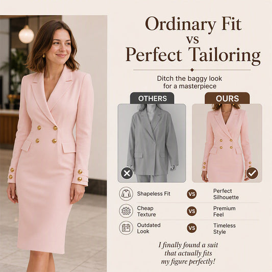 Bestseller🏆Women's Double-Breasted Blazer Dress