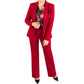 ✨ Executive Elegance | Women's Tailored Blazer, Floral Top & Trousers 3-Piece Suit Set