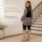 🐆 Leopard Contrast, Flattering Tunic Length | Women's Relaxed Long-Sleeve Top