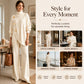 🧶 Effortless Knit Elegance | Women's Turtleneck Sweater & Wide-Leg Pants 2-Piece Set