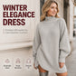 🍂Autumn Hot Sale 🔥Women's Cozy Turtleneck Knit Sweater Dress
