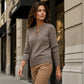 ✨ Jewelry-Inspired Buckles, Elegant Cutout | Women's Ribbed Knit Top