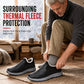 Men's Winter Fleece Lined Waterproof Slip On Shoes Non Slip Soft Sole Warm Casual Cotton Cloth Shoes for Seniors