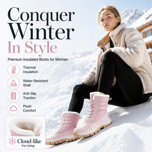 ❄️ Women's Waterproof Plush-Lined Mid-Calf Snow Boots ✨ – 50% OFF | Warm Winter Comfort