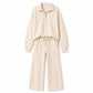 Women's Knitted Half-Zip Mock Neck Pullover & Wide-Leg Pants 2-Piece Set, Thick Ribbed Knit Matching Outfit For Winter Warmth
