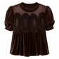 Women's Solid Short Sleeve Top with Ruffle Collar