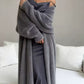 Women's Faux Mink Fleece Long Cardigan Sweater Fluffy Oversized Knit Coat for Autumn and Winter