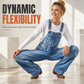 👖Women's Stretchy Denim Overalls Wide Leg Jumpsuit with Adjustable Straps