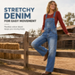 👖Women's Stretchy Denim Overalls Wide Leg Jumpsuit with Adjustable Straps
