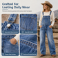 👖Women's Stretchy Denim Overalls Wide Leg Jumpsuit with Adjustable Straps
