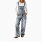 👖Women's Stretchy Denim Overalls Wide Leg Jumpsuit with Adjustable Straps