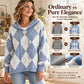 Women's Casual Argyle Hooded Sweater