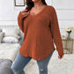 Women's Plus Size Ribbed Brushed Long Sleeve Top
