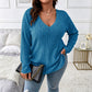 Women's Plus Size Ribbed Brushed Long Sleeve Top