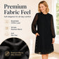 Women's Elegant Dress with Sheer Dotted Sleeves
