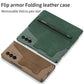 Leather Pen Holder Armor Back Case For Samsung Galaxy Z Fold3 Fold4 5G