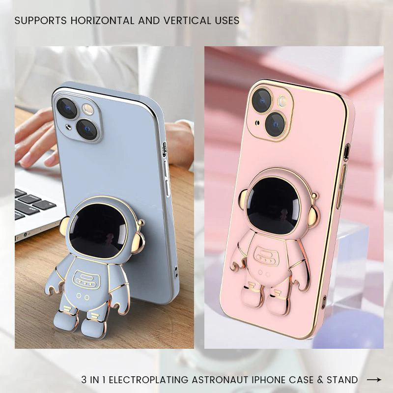 Electroplating Astronaut iPhone Case & Stand-2