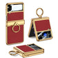 Electroplated Leather Magnetic Hinge Phone Case For Samsung Galaxy Z Flip4 Flip3 5G