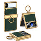 Electroplated Leather Magnetic Hinge Phone Case For Samsung Galaxy Z Flip4 Flip3 5G